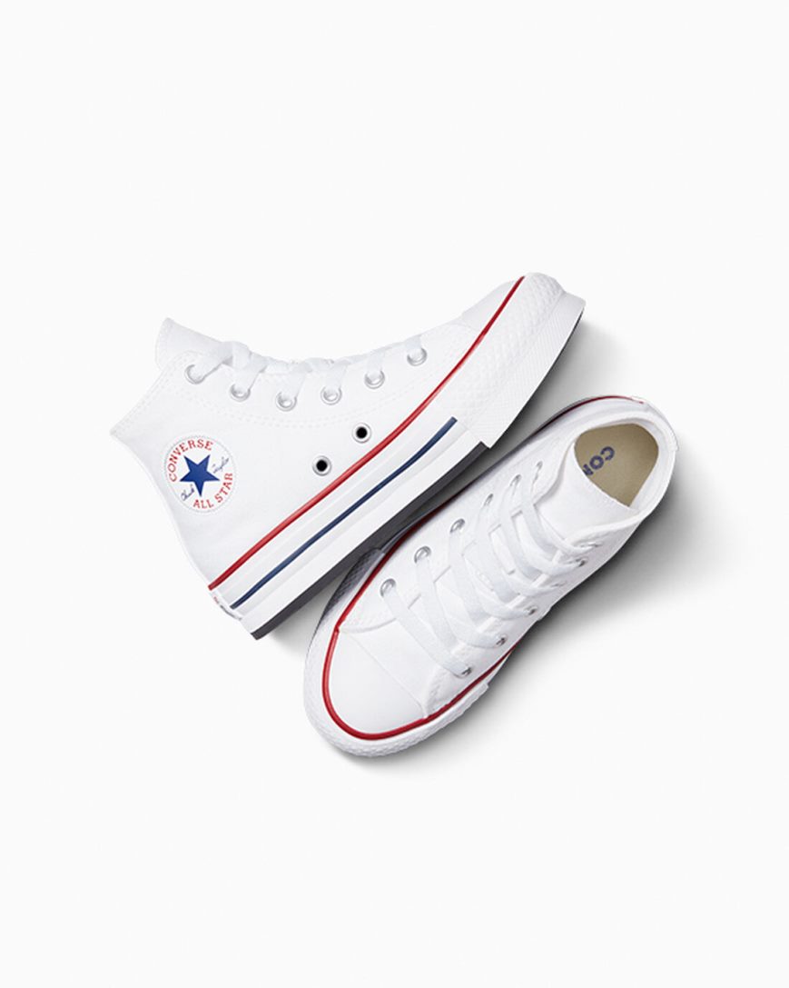 Dívčí Boty Na Platformy Converse Chuck Taylor All Star Lift Vysoké Bílé Tmavě Červené Tmavě Blankyt | CZ ZWPV60